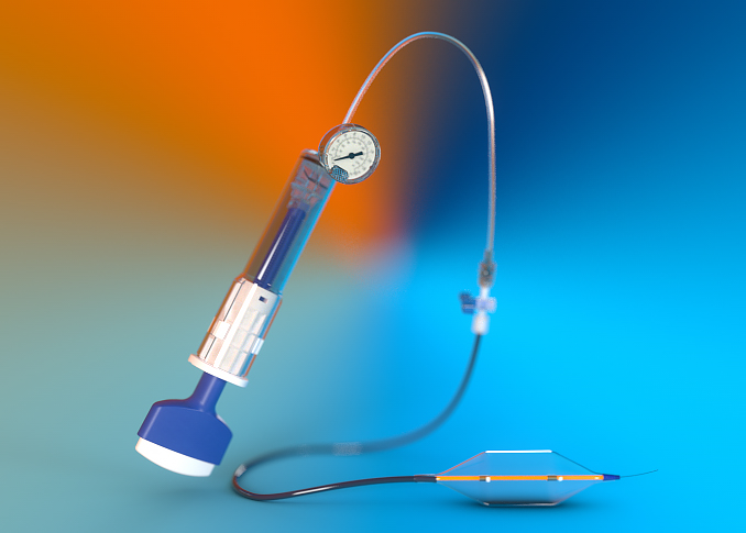 Inflator connected to a medical balloon